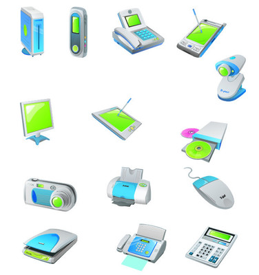 數(shù)碼科技賦能辦公 矢量圖庫中的現(xiàn)代辦公用品設(shè)計